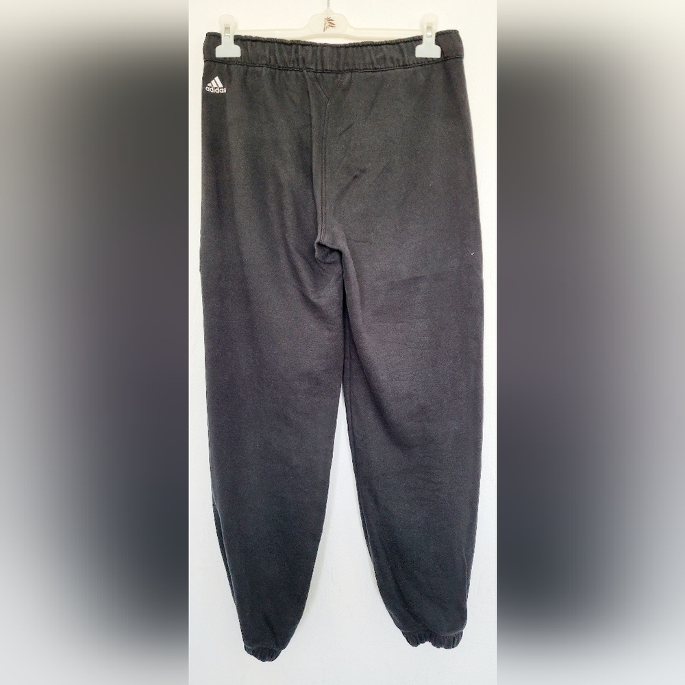 Adidas Women Climalite Loose Fit Fleece Cotton Joggers Black Drawstring Medium - Picture 6 of 16